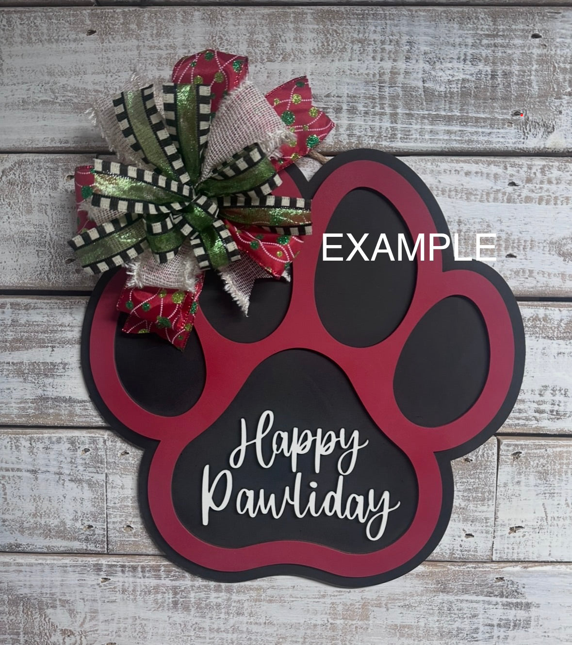 🐾 Happy Pawliday 3D Dog Paw Christmas Laser Blank 🎄