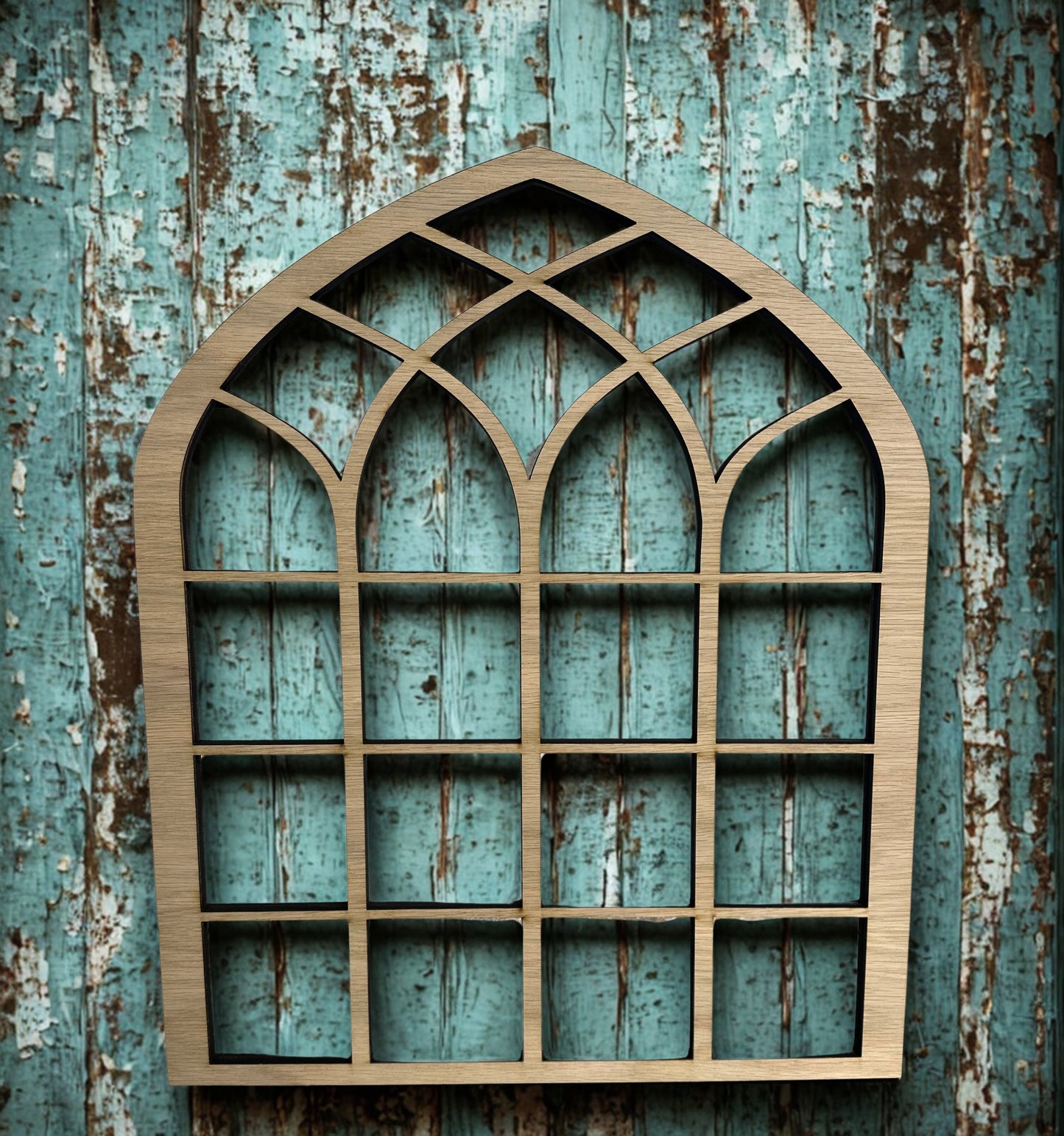 Cathedral Window Laser Blank | 1/2″ Red Oak Plywood | DIY Farmhouse Window Sign