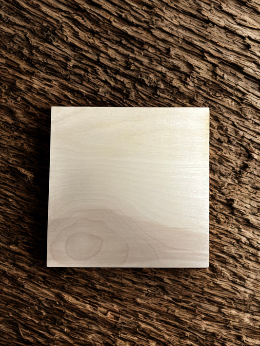 5x5 Birch Square Laser Blank – 1/2” Thick