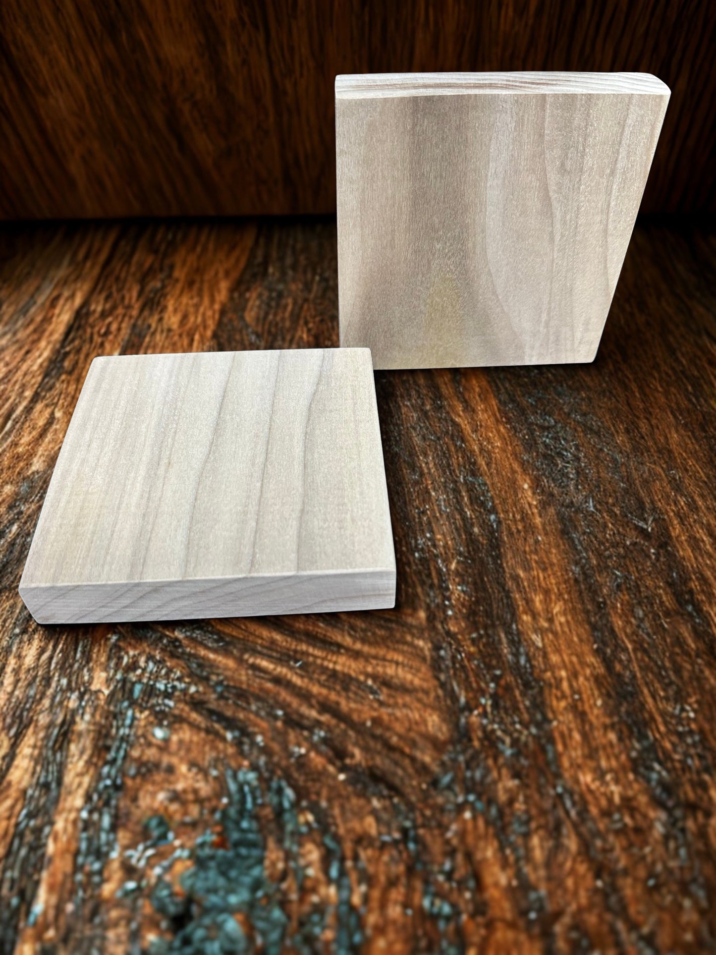 4x4 Solid Poplar Wood Square Blank BUNDLE Of 4– Smooth Sanded Craft Wood – Ready to Paint, Stain, or Engrave
