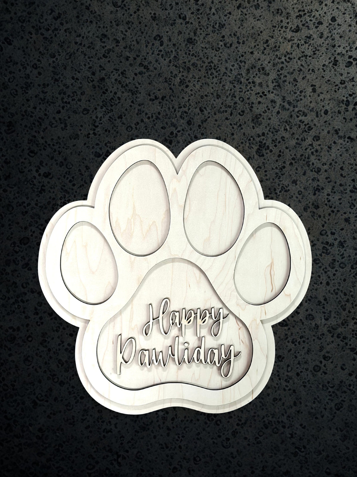 🐾 Happy Pawliday 3D Dog Paw Christmas Laser Blank 🎄