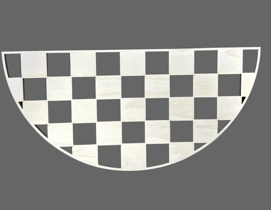 Checkered half circle. Fits 15 inch round. ￼