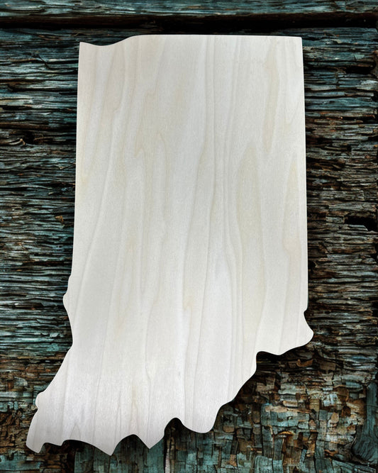 Indiana State Shape Wooden Blank – 1/2” Thick | Laser Cut Craft Blank