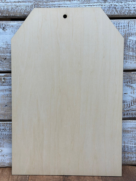 18x12 inch tag made from1/2-inch  birch plywood.